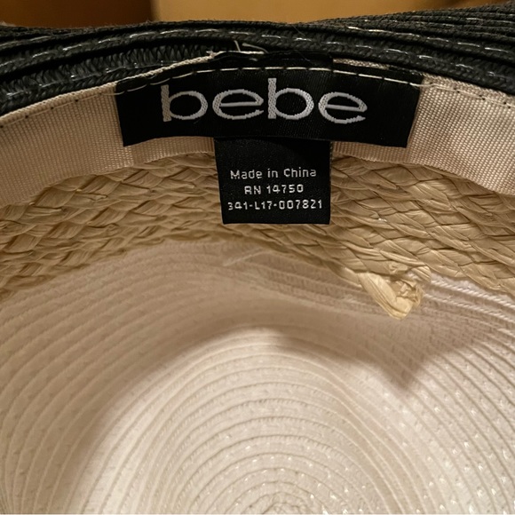Bebe Black Tan and beige Wide Brim Floppy Hat. size Large, 24” Circumference. - Picture 5 of 13